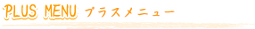 PLUS MENU プラスメニュー